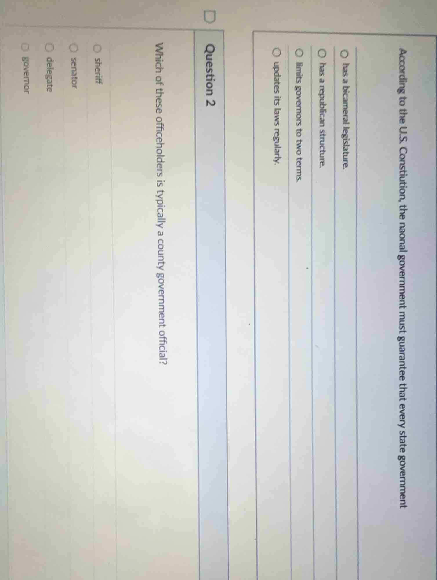 according to the u.s. constitution, the national government must guaran…