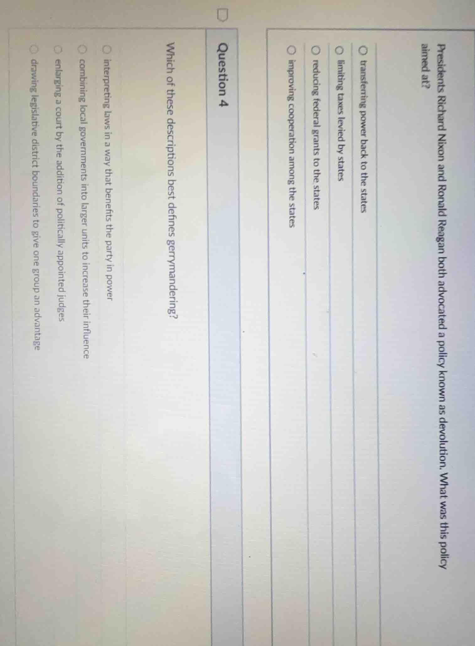 presidents richard nixon and ronald reagan both advocated a policy know…