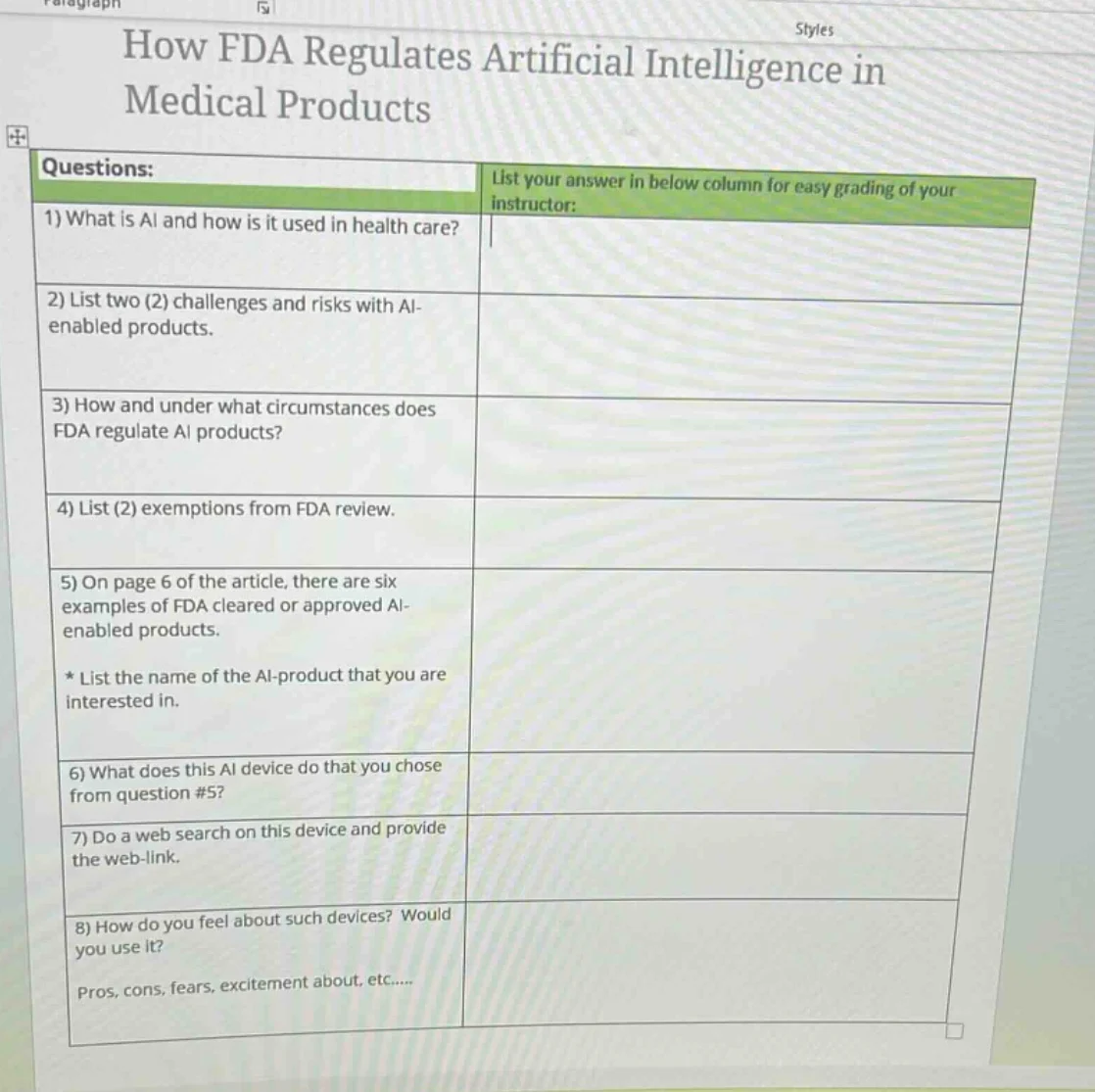 how fda regulates artificial intelligence in medical products questions…