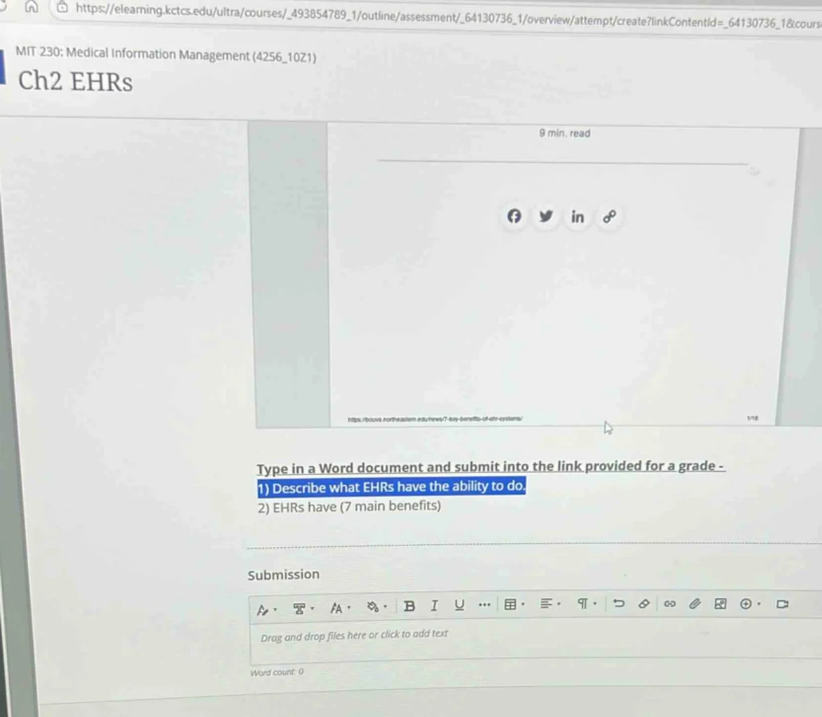 type in a word document and submit into the link provided for a grade -…