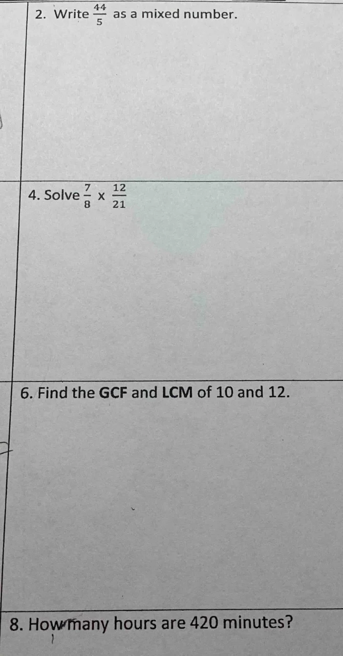 2. write \\(\\frac{44}{5}\\) as a mixed number. 4. solve \\(\\frac{7}{8…