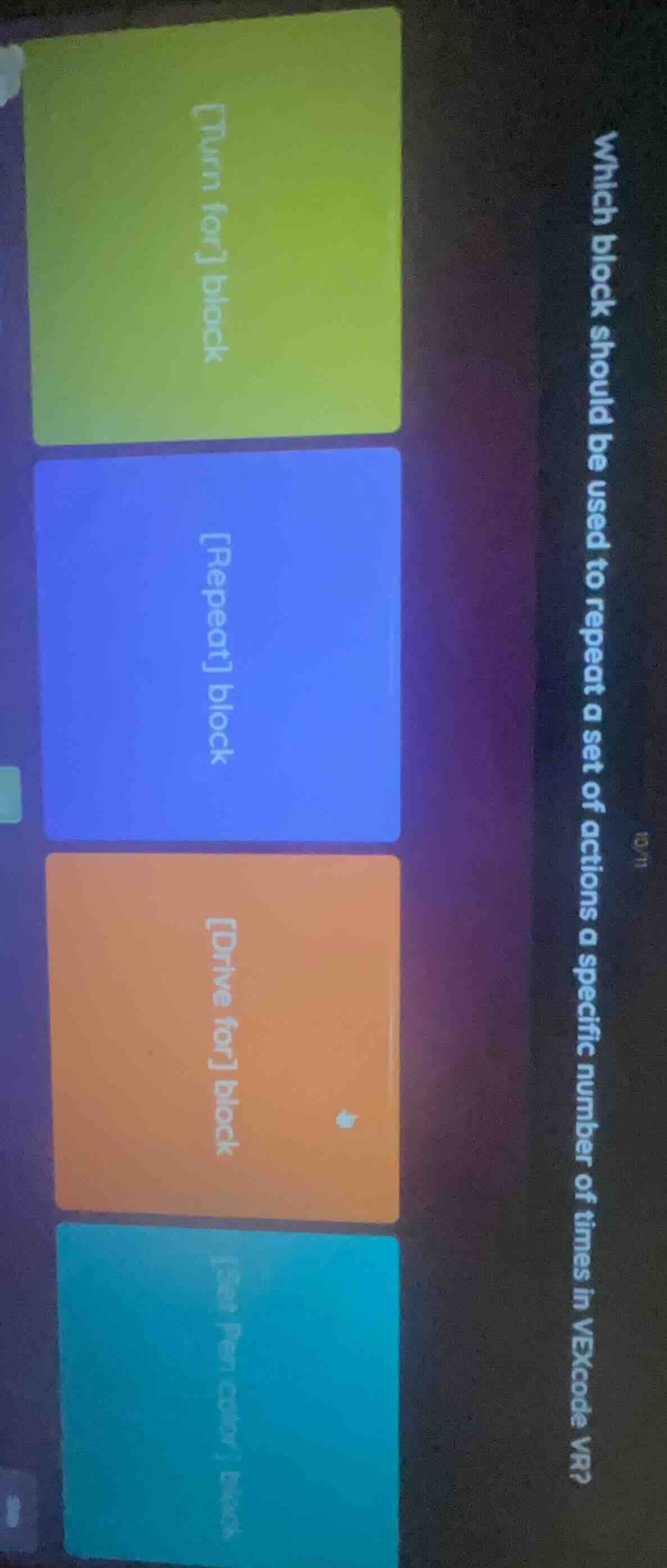 which block should be used to repeat a set of actions a specific number…