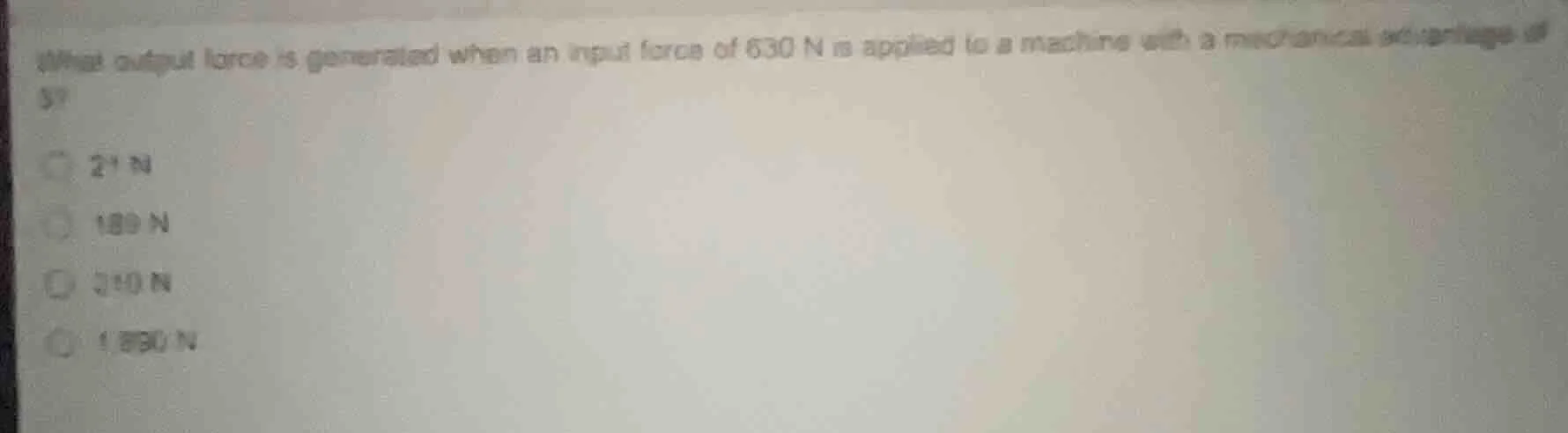 what output force is generated when an input force of 630 n is applied …