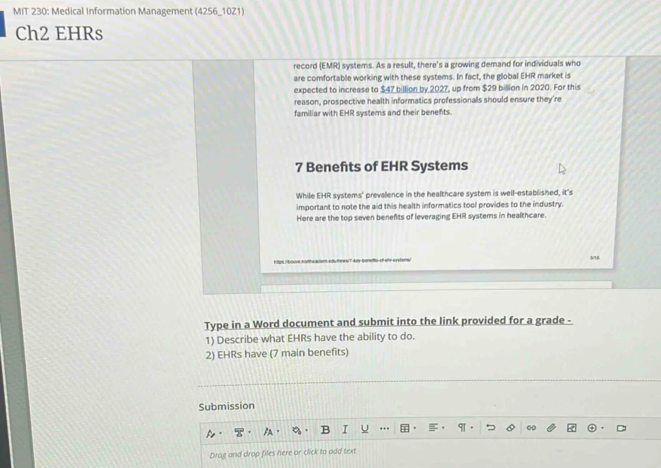 mit 230: medical information management (4256_1021) ch2 ehrs record (em…