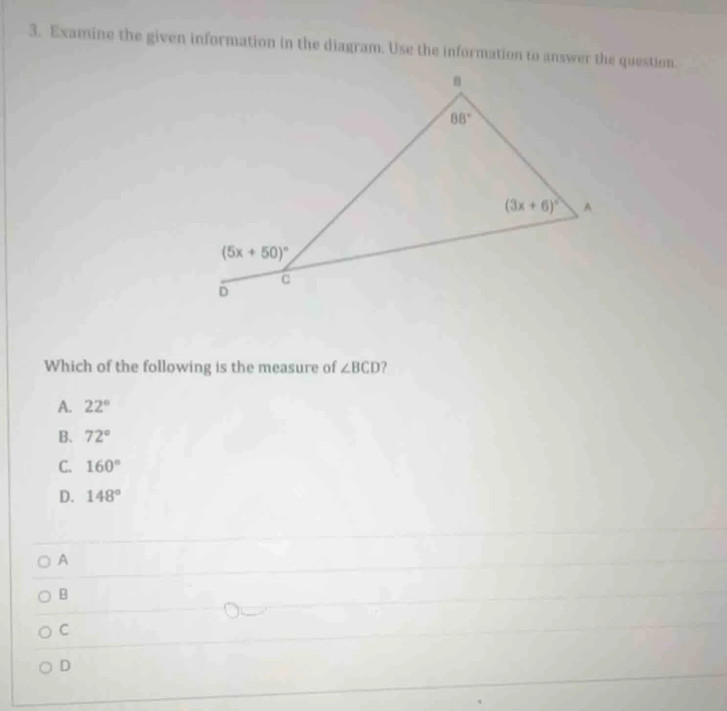 3. examine the given information in the diagram. use the information to…