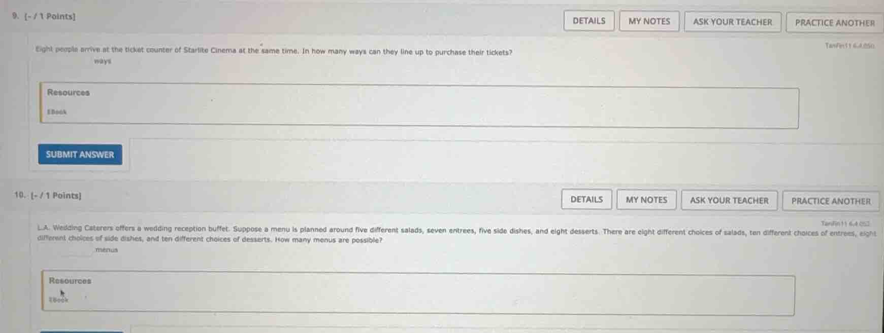 9. -/1 points eight people arrive at the ticket counter of starlite cin…