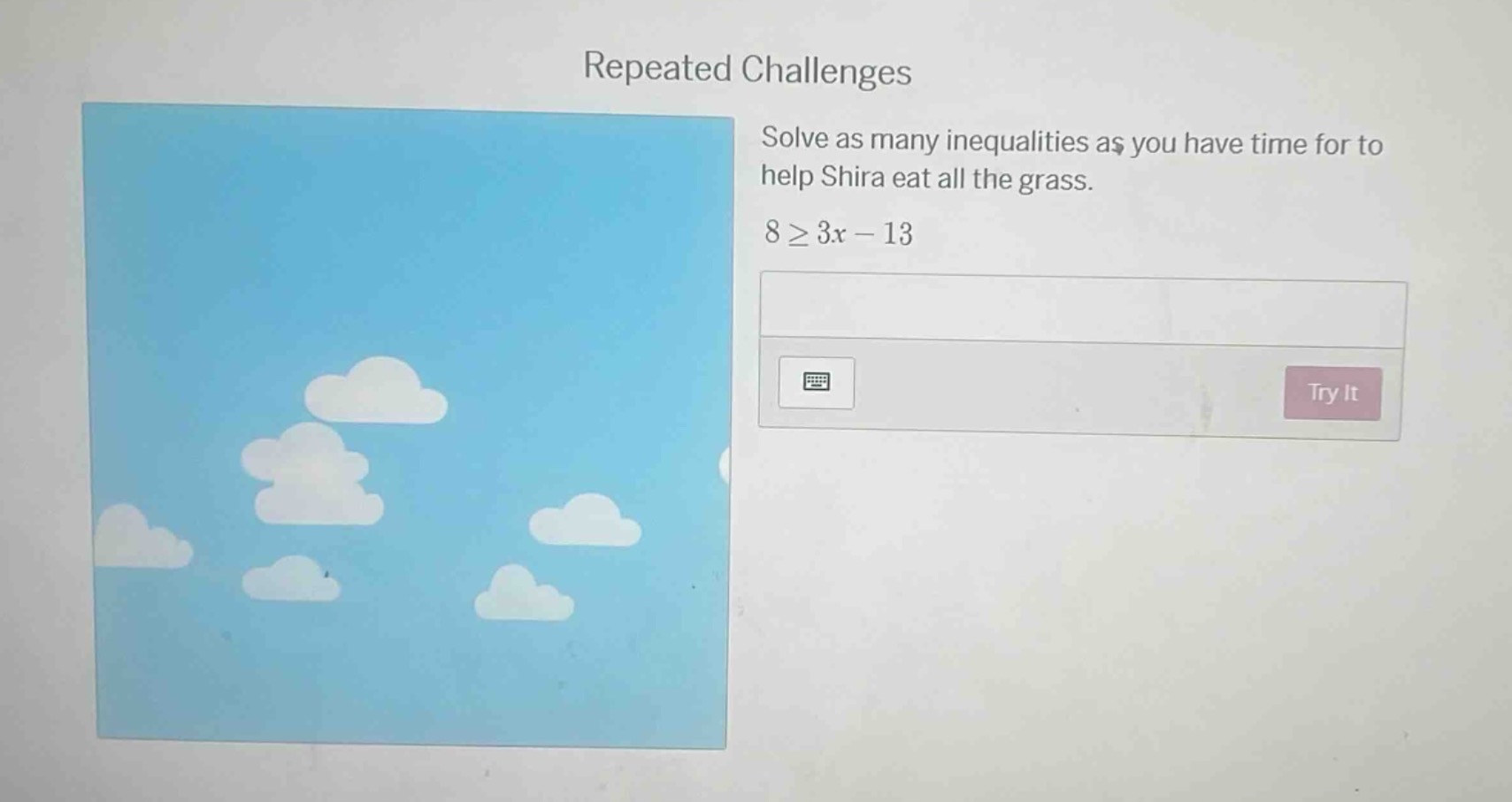 repeated challenges solve as many inequalities as you have time for to …