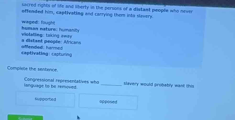 sacred rights of life and liberty in the persons of a distant people wh…