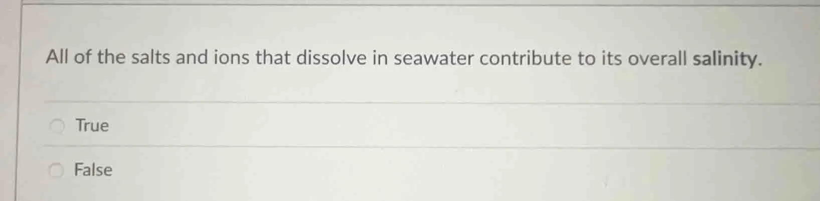 all of the salts and ions that dissolve in seawater contribute to its o…