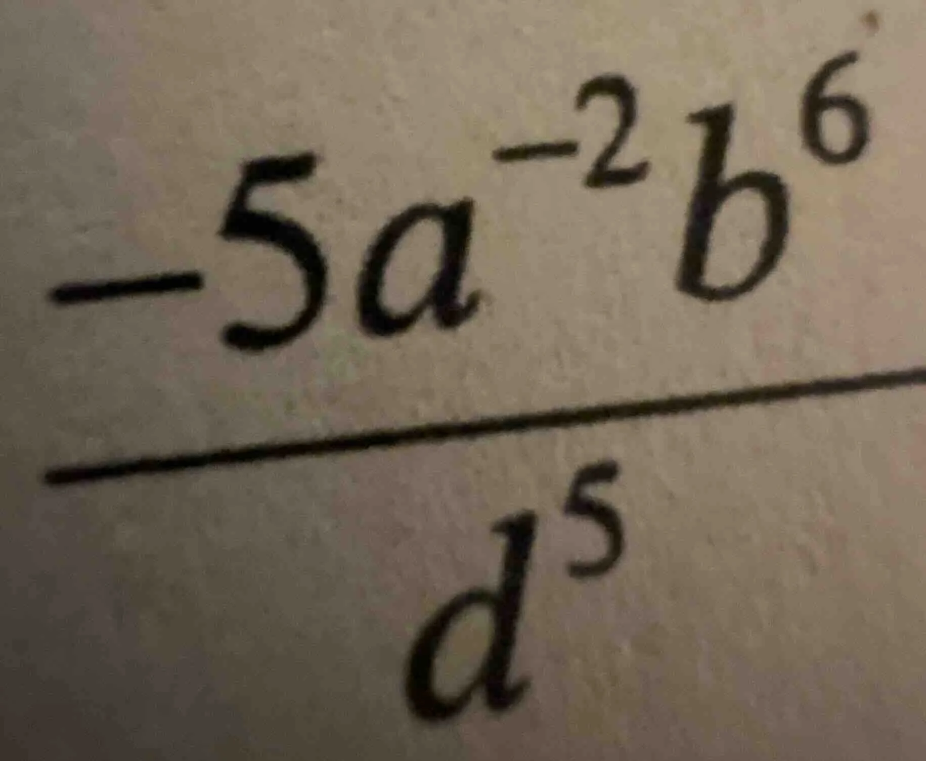 -\frac{5a^{-2}b^{6}}{d^{5}}