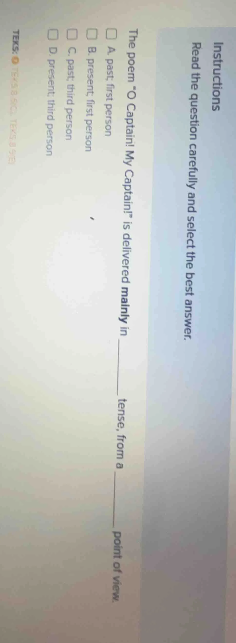 instructions read the question carefully and select the best answer. th…