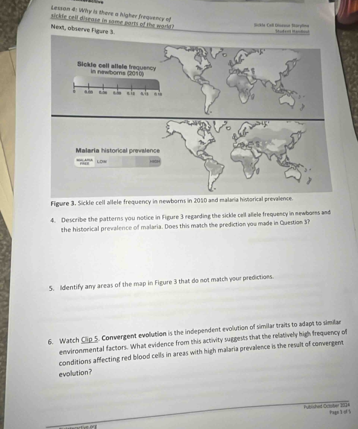 interactive lesson 4: why is there a higher frequency of sickle cell di…
