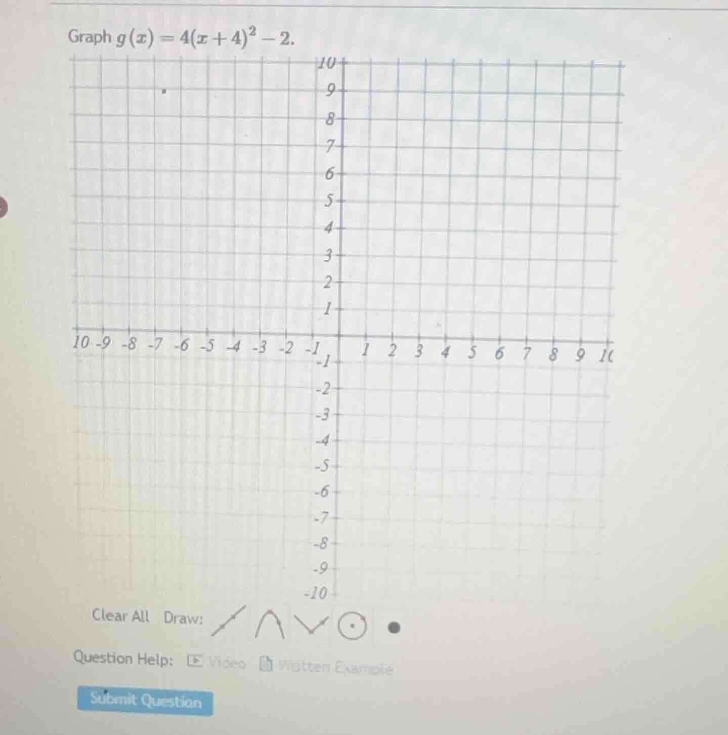 graph $g(x) = 4(x + 4)^2 - 2$.