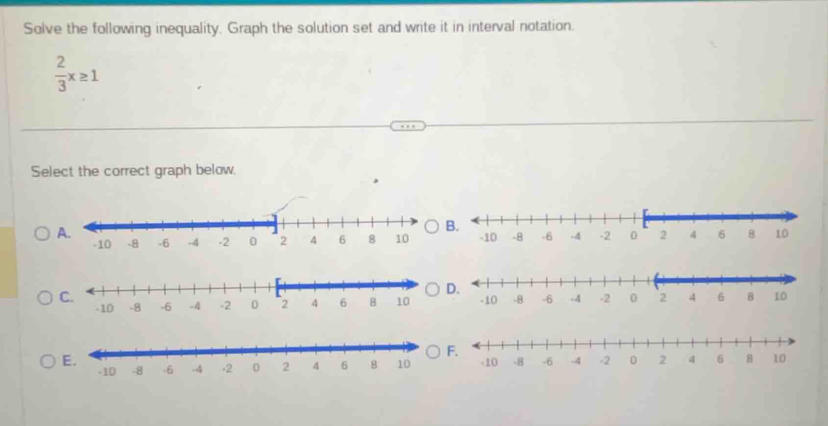 solve the following inequality. graph the solution set and write it in …