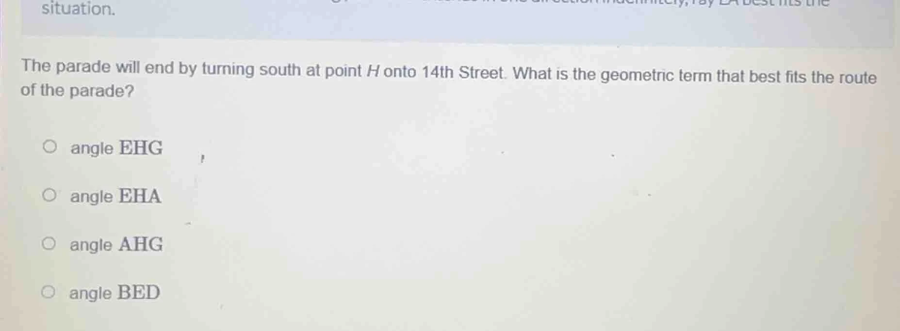 the parade will end by turning south at point h onto 14th street. what …