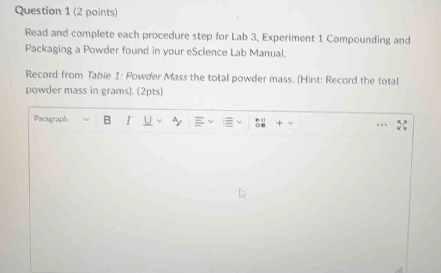 question 1 (2 points) read and complete each procedure step for lab 3, …