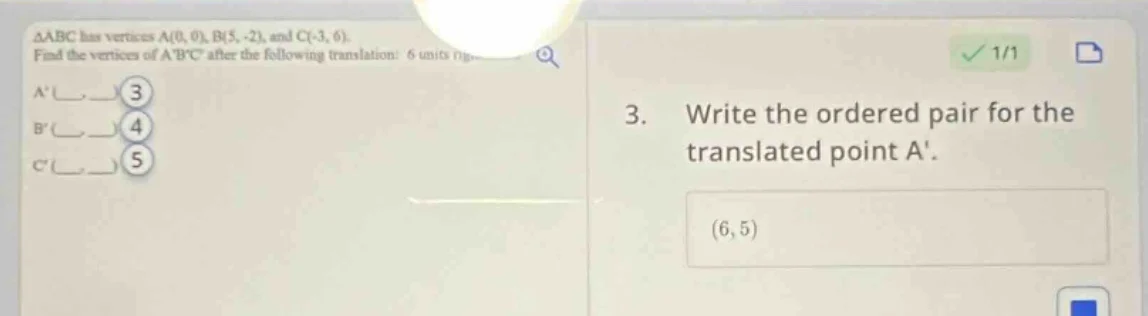 △abc has vertices a(0, 0), b(5, -2), and c(-3, 6). find the vertices of…