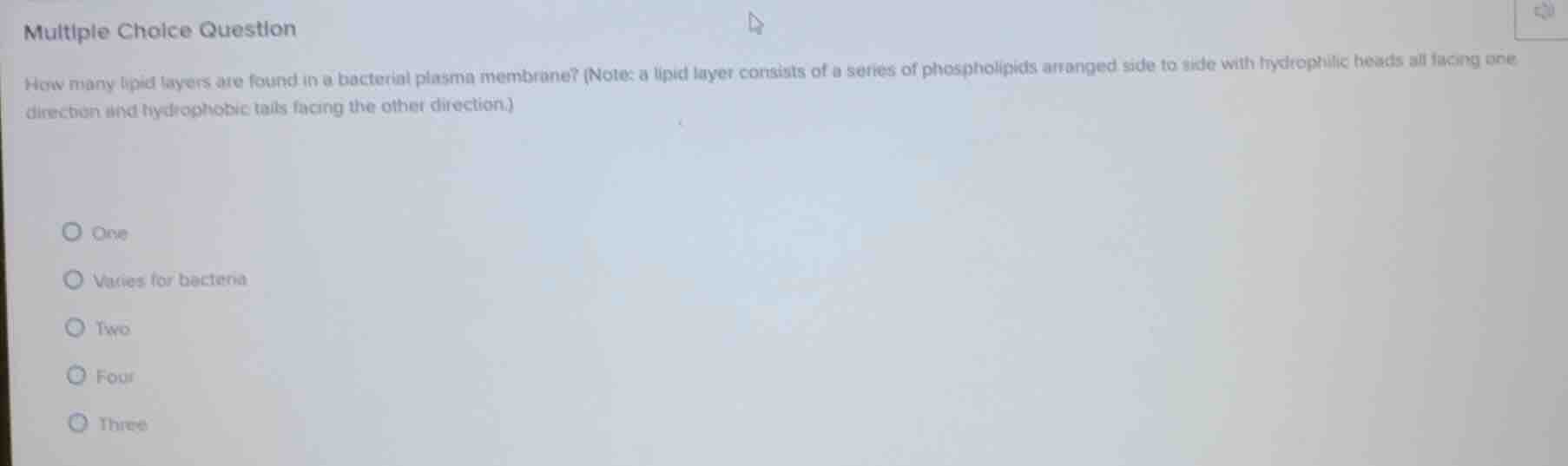multiple choice question how many lipid layers are found in a bacterial…