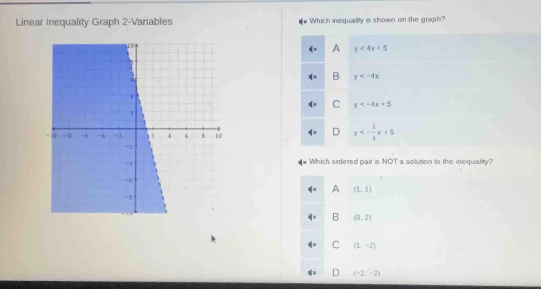 linear inequality graph 2 - variables which inequality is shown on the …