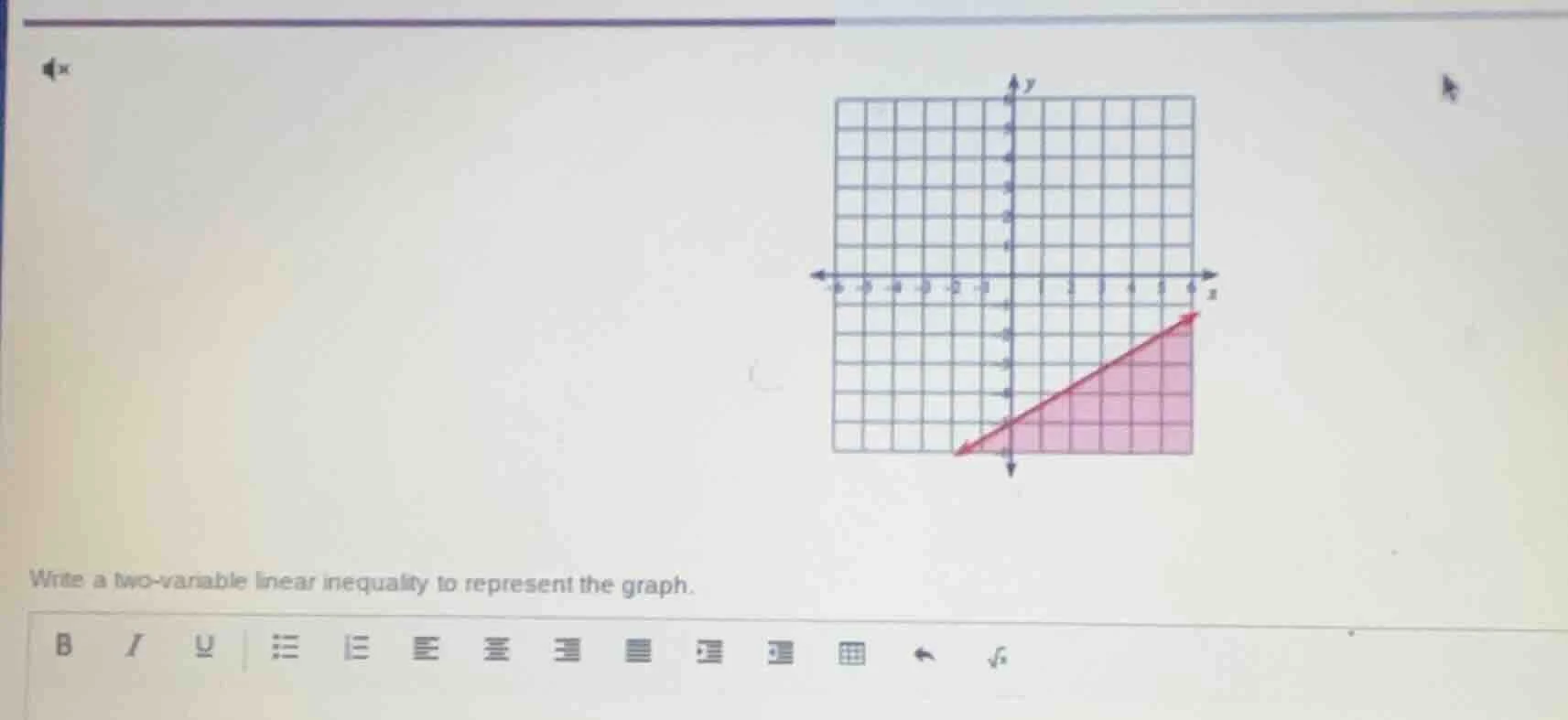 write a two - variable linear inequality to represent the graph.