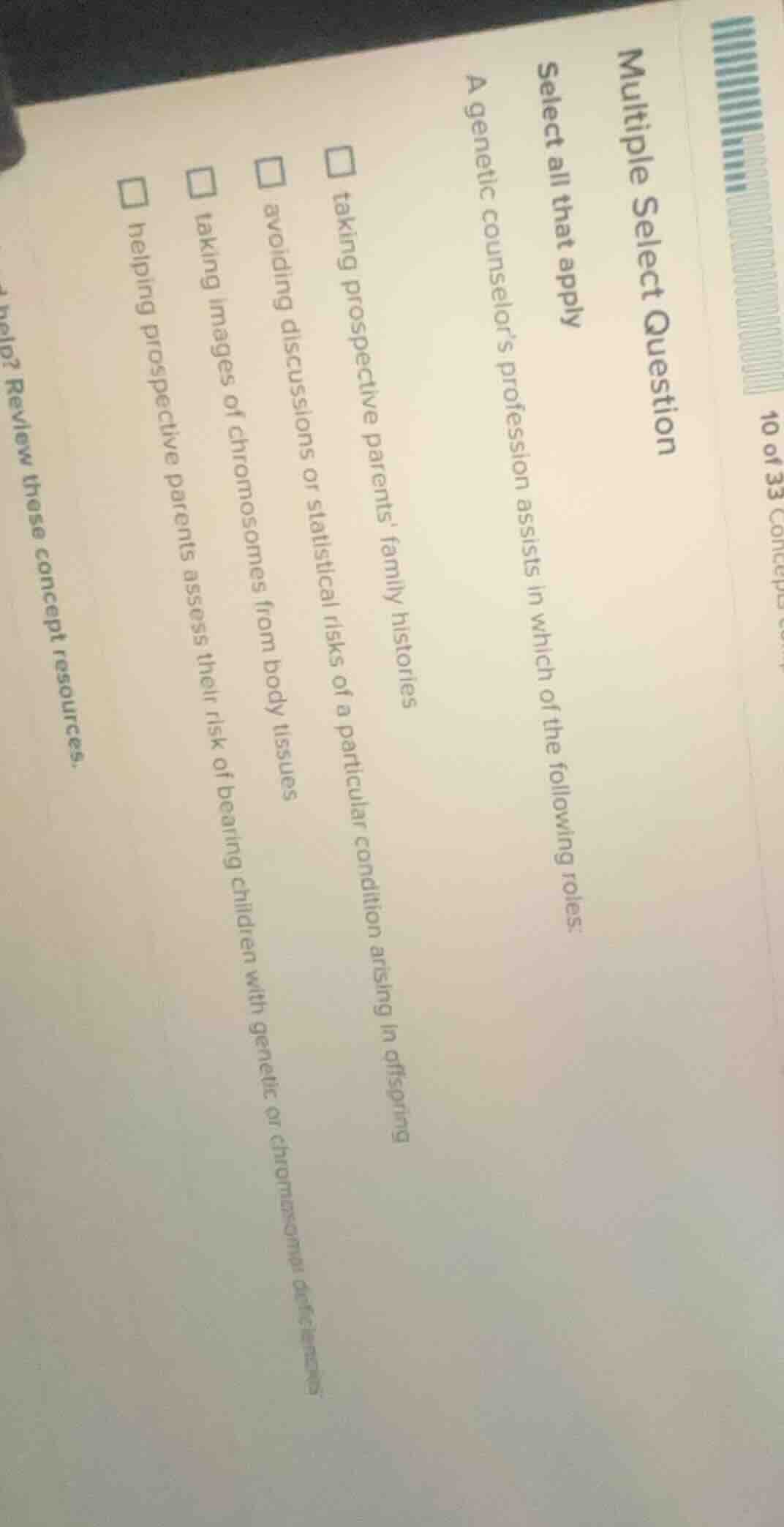 multiple select question select all that apply a genetic counselor’s pr…