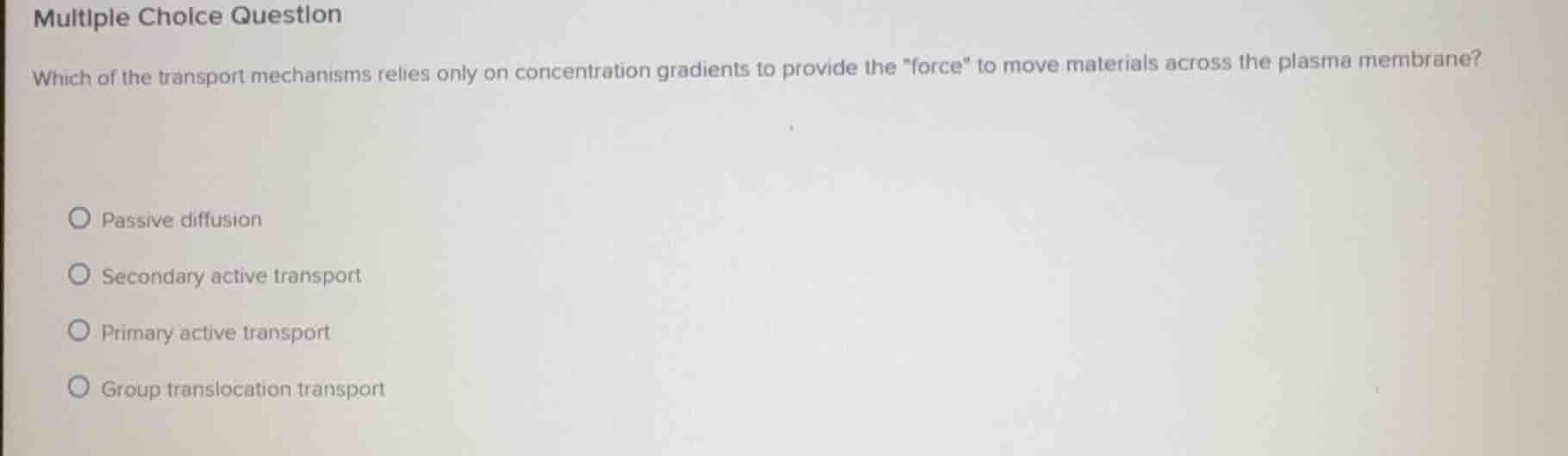 multiple choice question which of the transport mechanisms relies only …