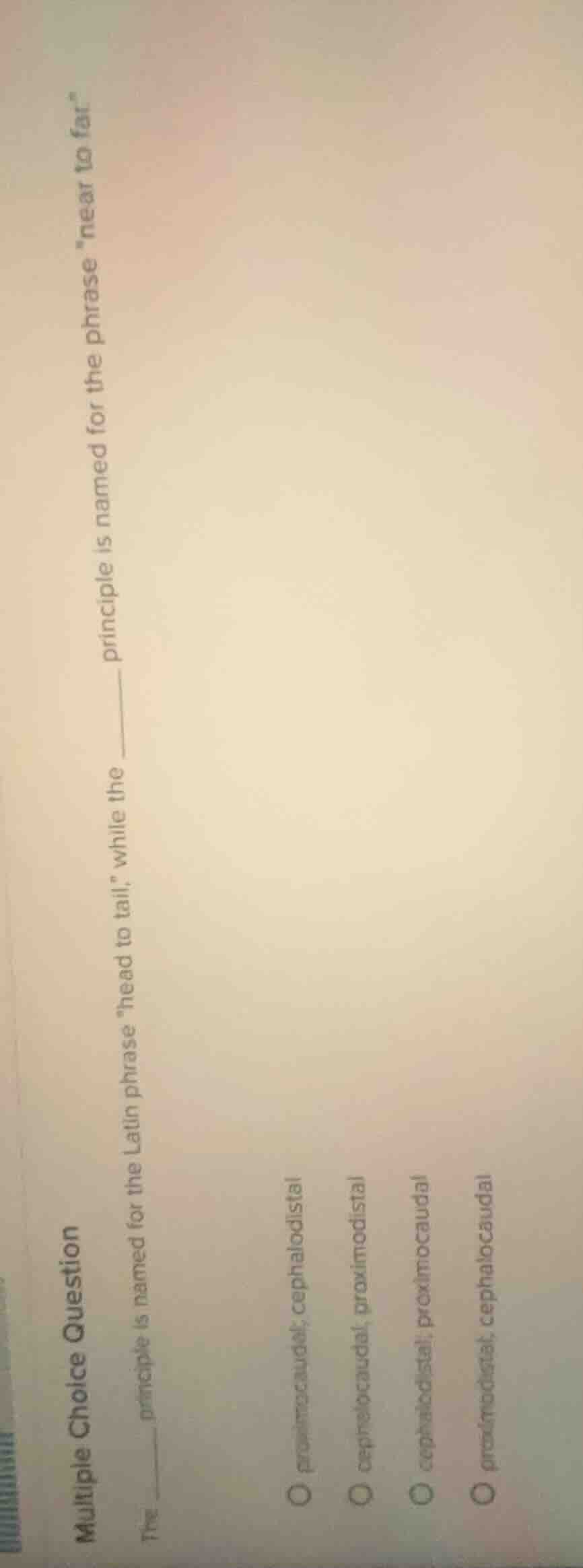 multiple choice question the ______ principle is named for the latin ph…