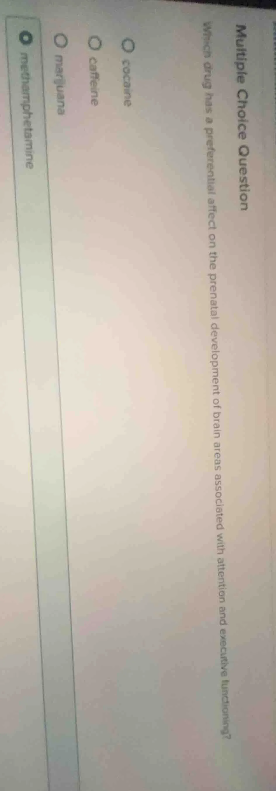 multiple choice question which drug has a preferential effect on the pr…