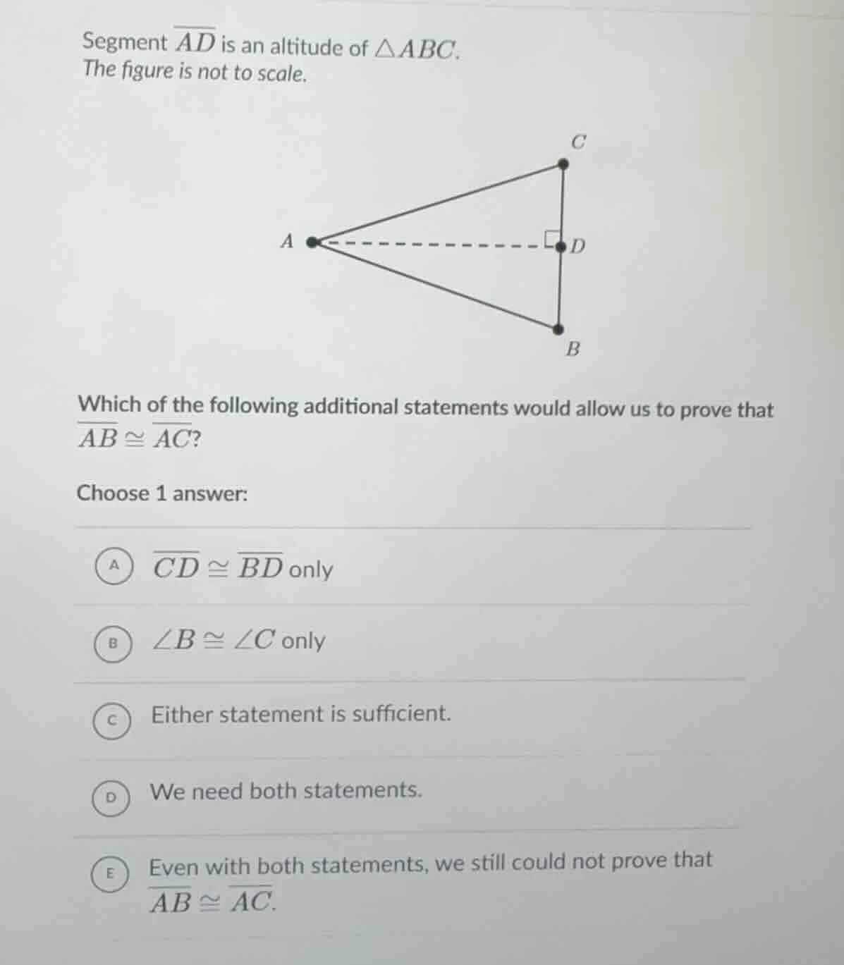 segment \\(\\overline{ad}\\) is an altitude of \\(\\triangle abc\\). th…