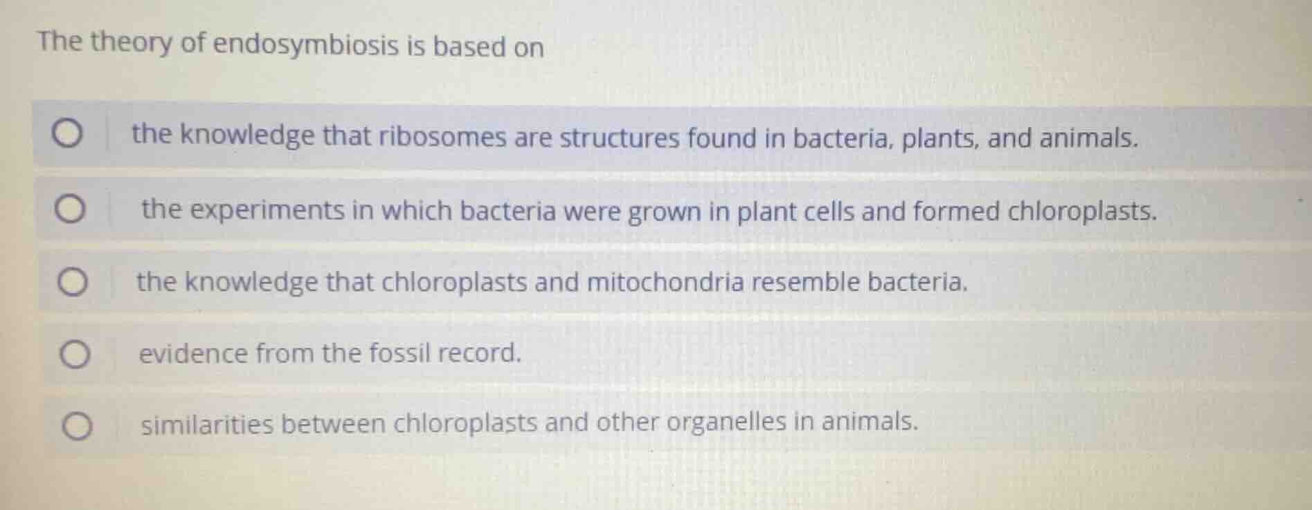the theory of endosymbiosis is based on the knowledge that ribosomes ar…