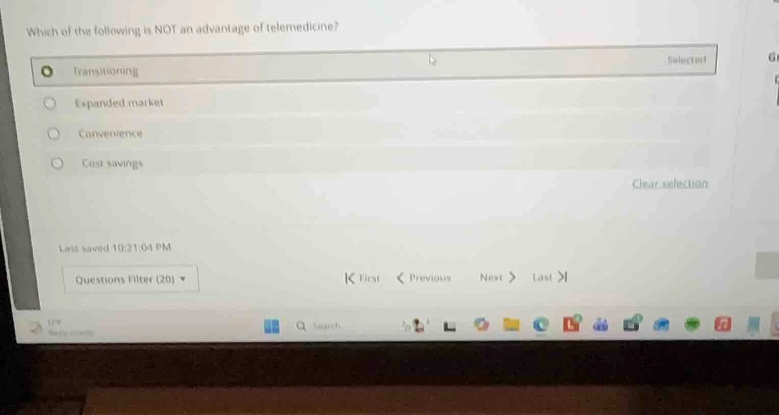 which of the following is not an advantage of telemedicine? option: tra…