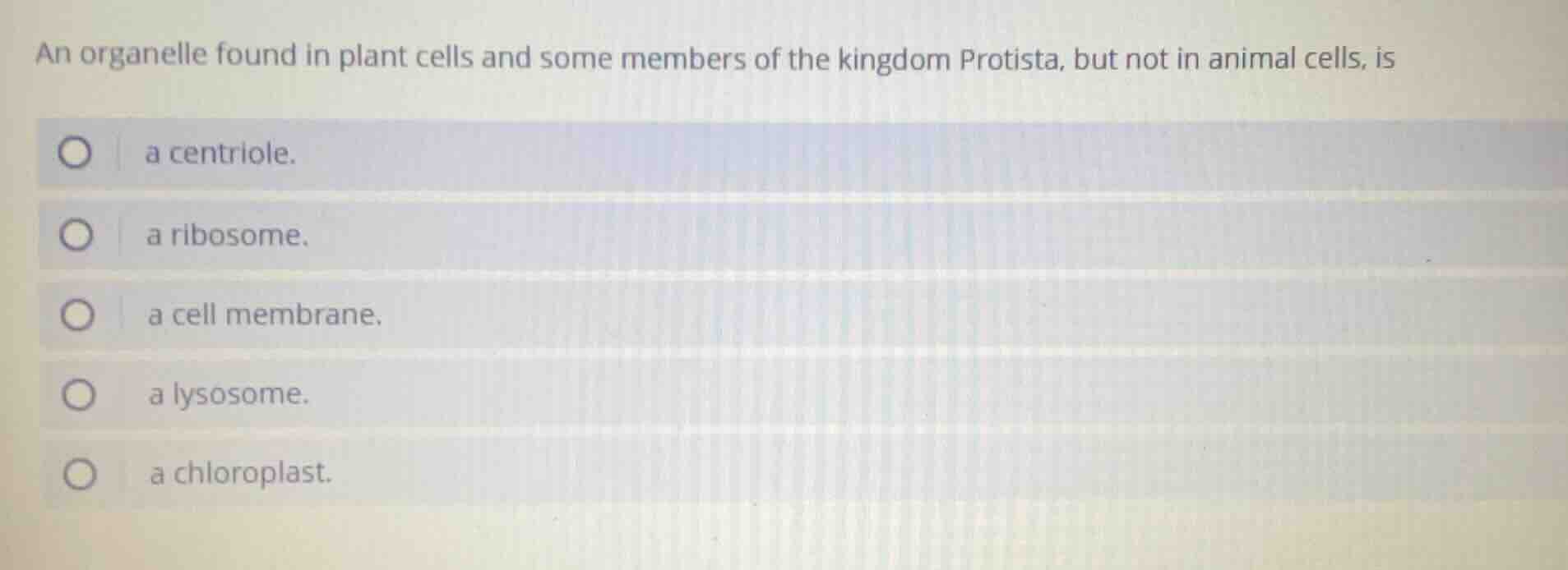 an organelle found in plant cells and some members of the kingdom proti…