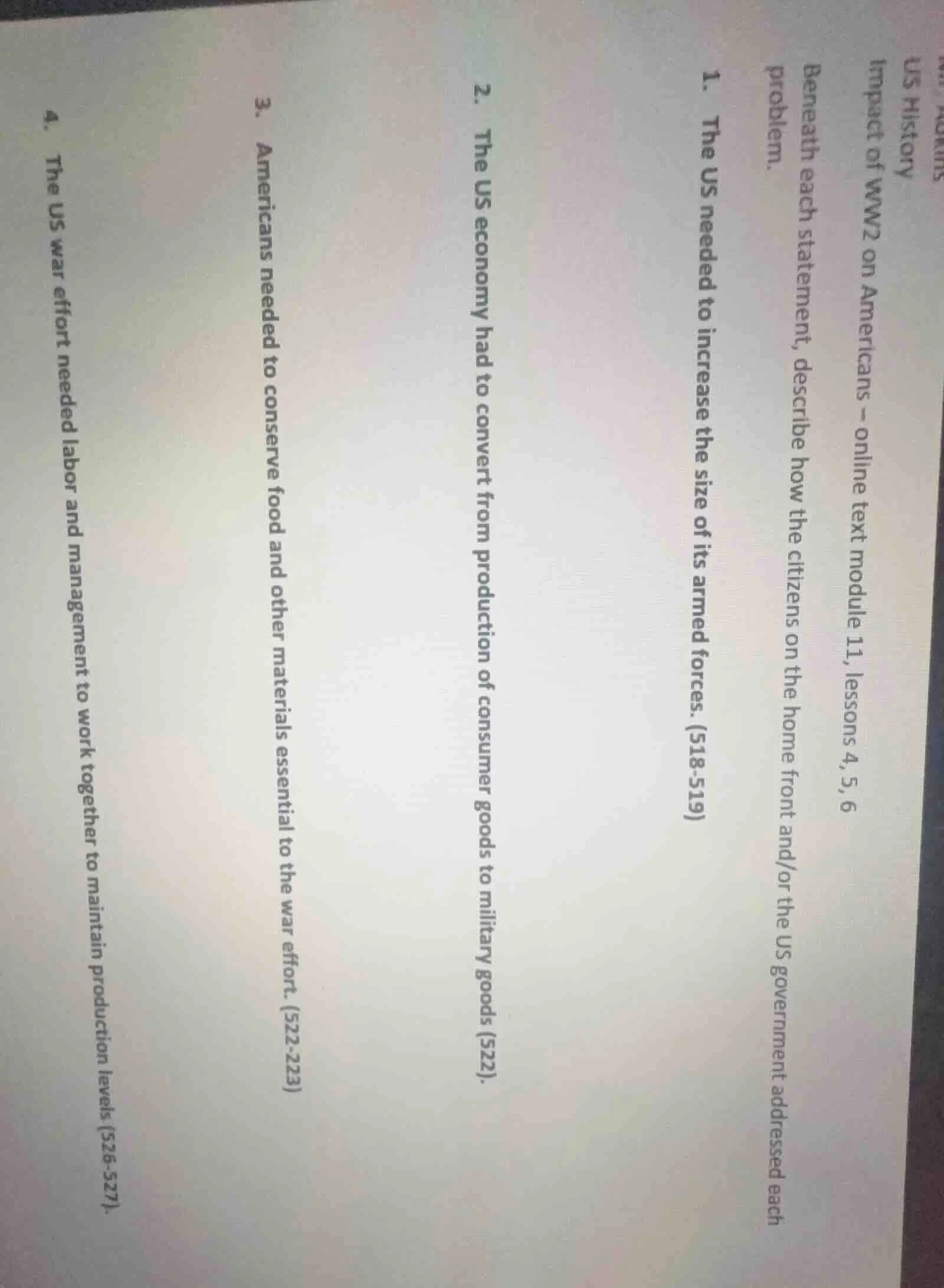 us history impact of ww2 on americans – online module 11, lessons 4, 5,…