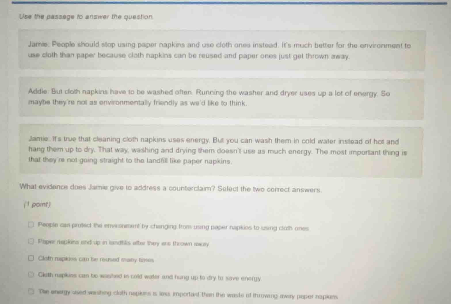 use the passage to answer the question. jamie: people should stop using…