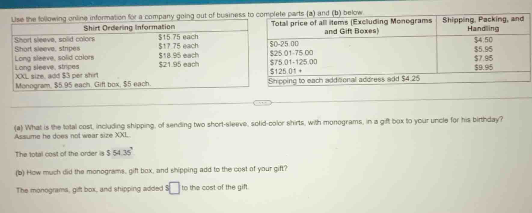 use the following online information for a company going out of busines…