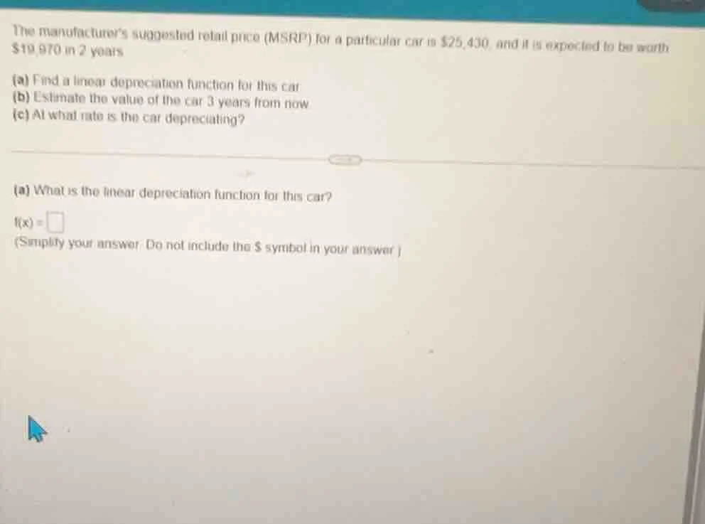 the manufacturers suggested retail price (msrp) for a particular car is…
