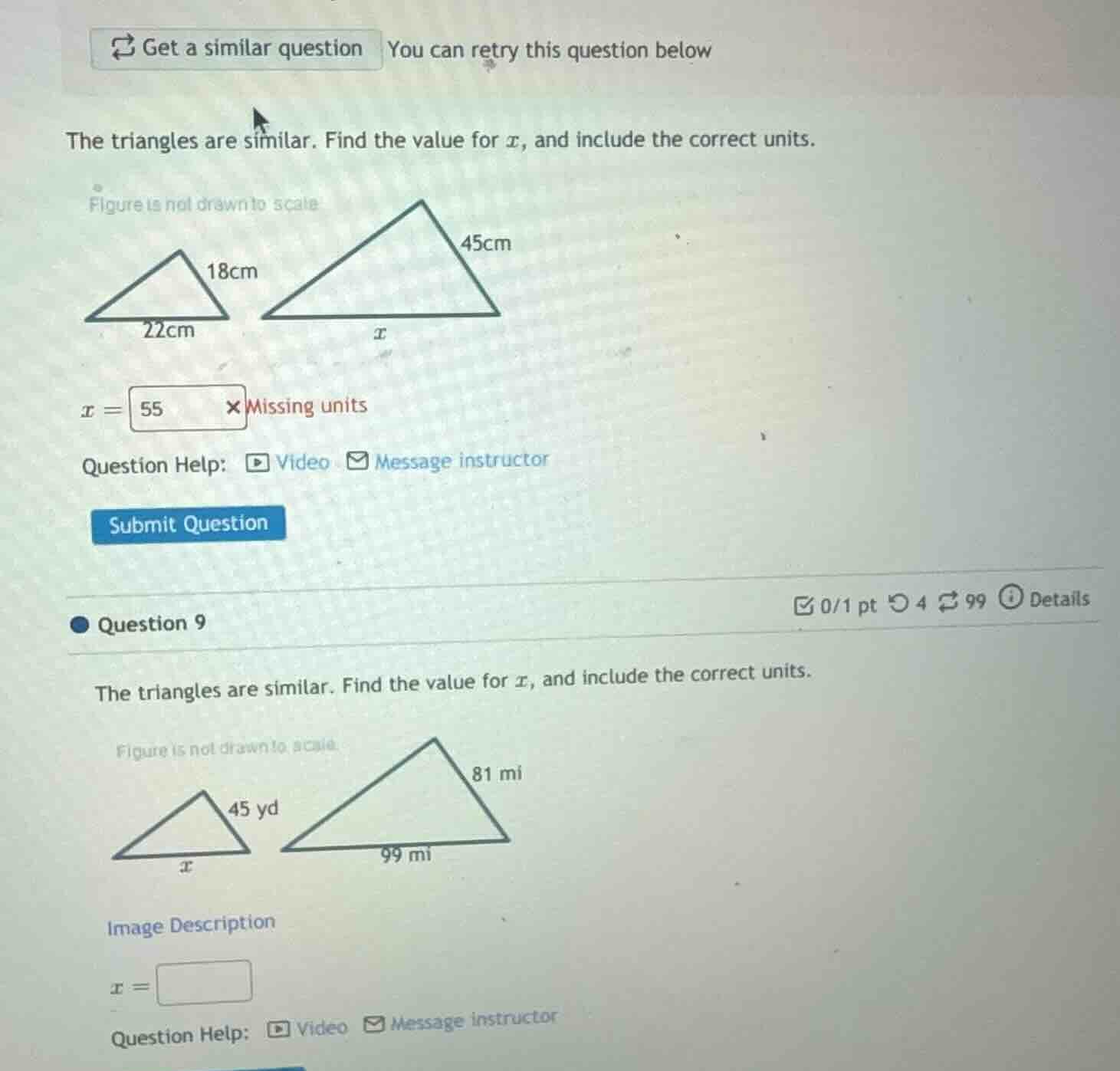 get a similar question you can retry this question below the triangles …