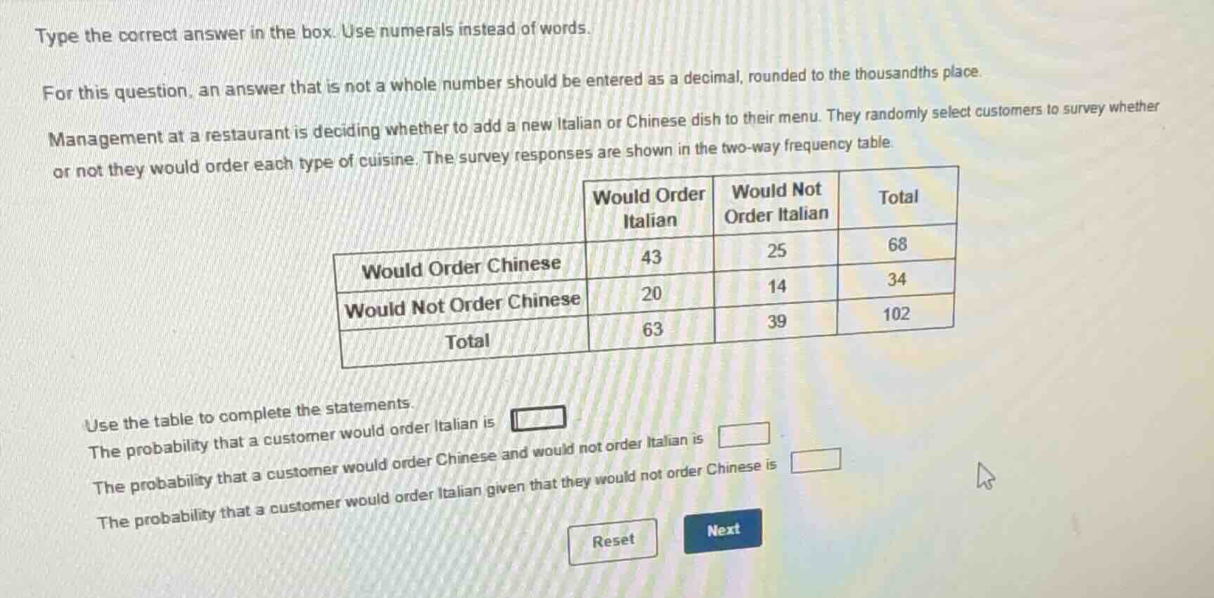 type the correct answer in the box. use numerals instead of words. for …