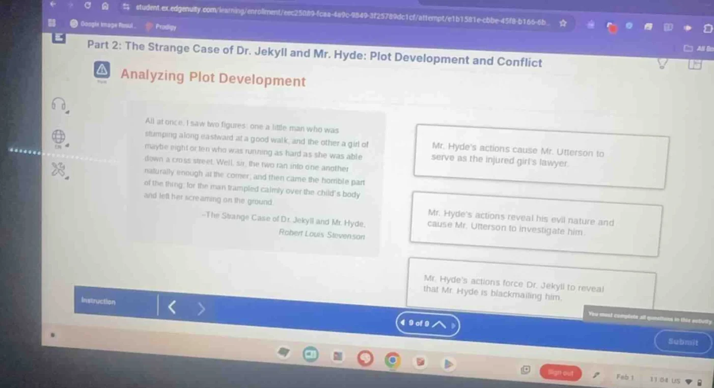 part 2: the strange case of dr. jekyll and mr. hyde: plot development a…