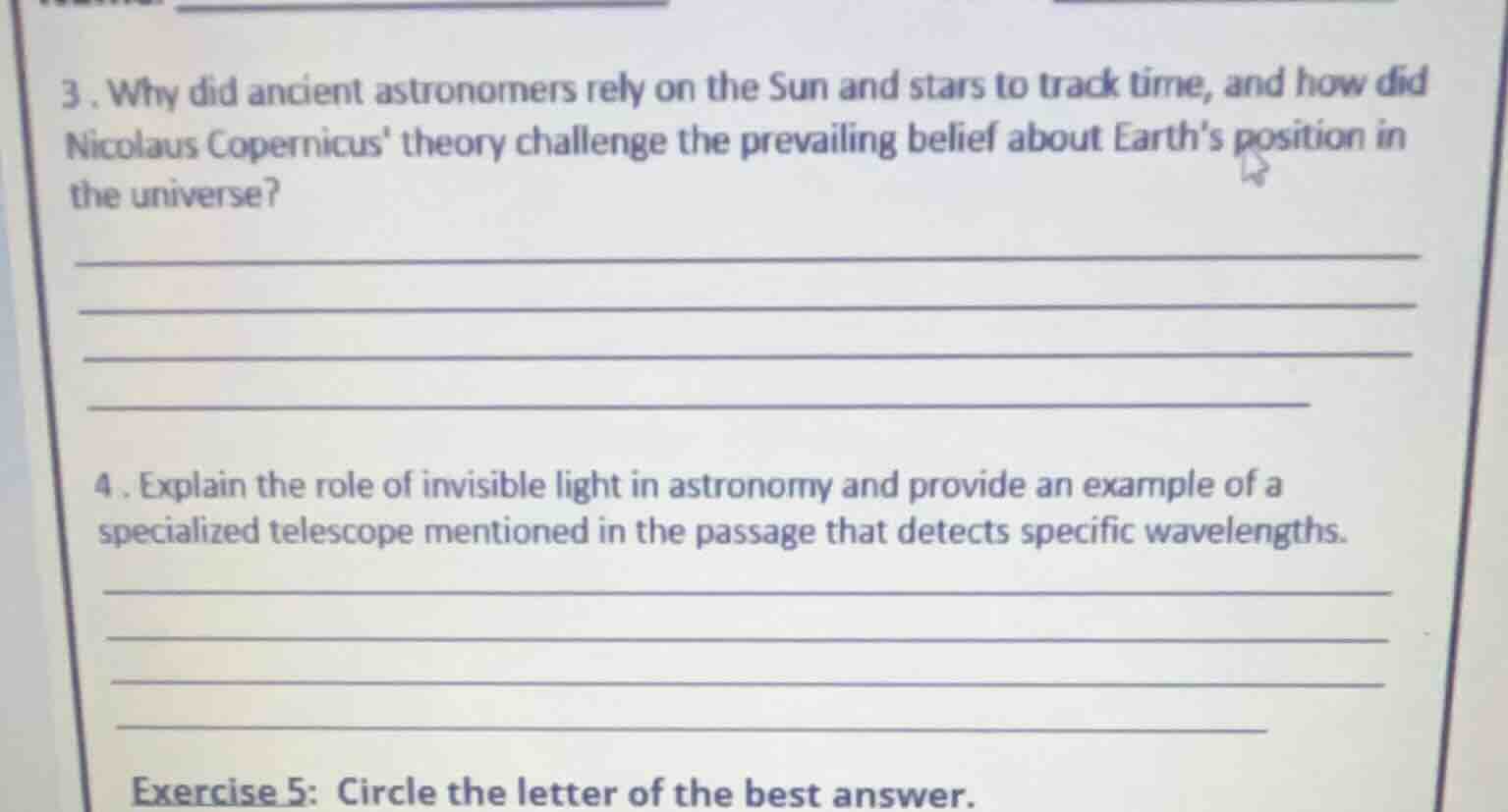 3. why did ancient astronomers rely on the sun and stars to track time,…