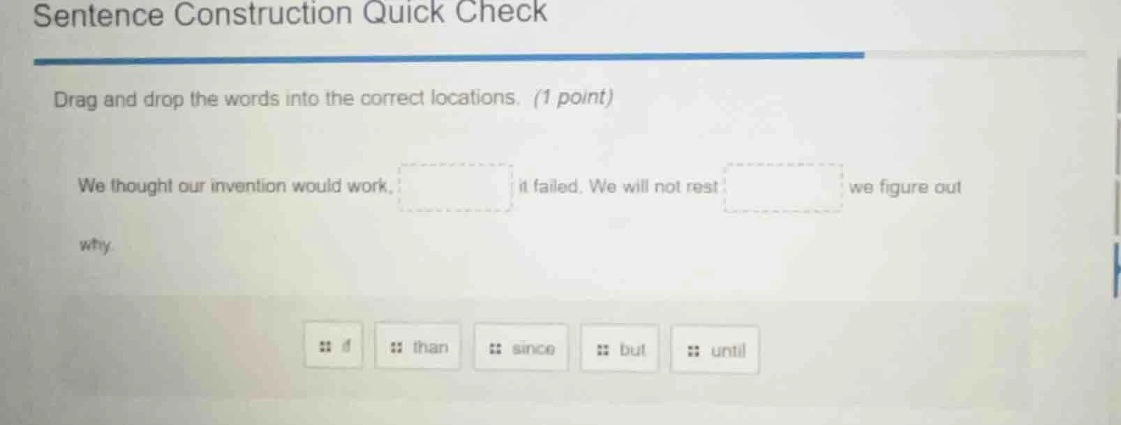 sentence construction quick check drag and drop the words into the corr…