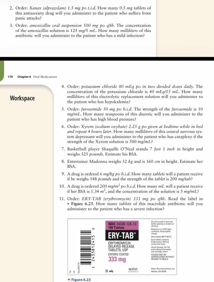 2. order: xanax (alprazolam) 1.5 mg po t.i.d. how many 0.5 mg tablets o…