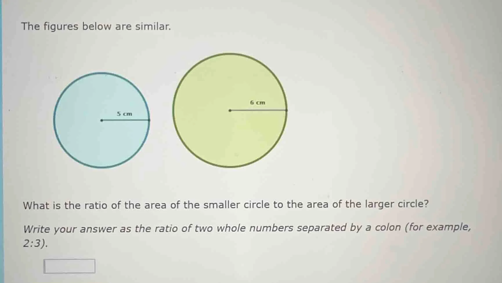 the figures below are similar. what is the ratio of the area of the sma…