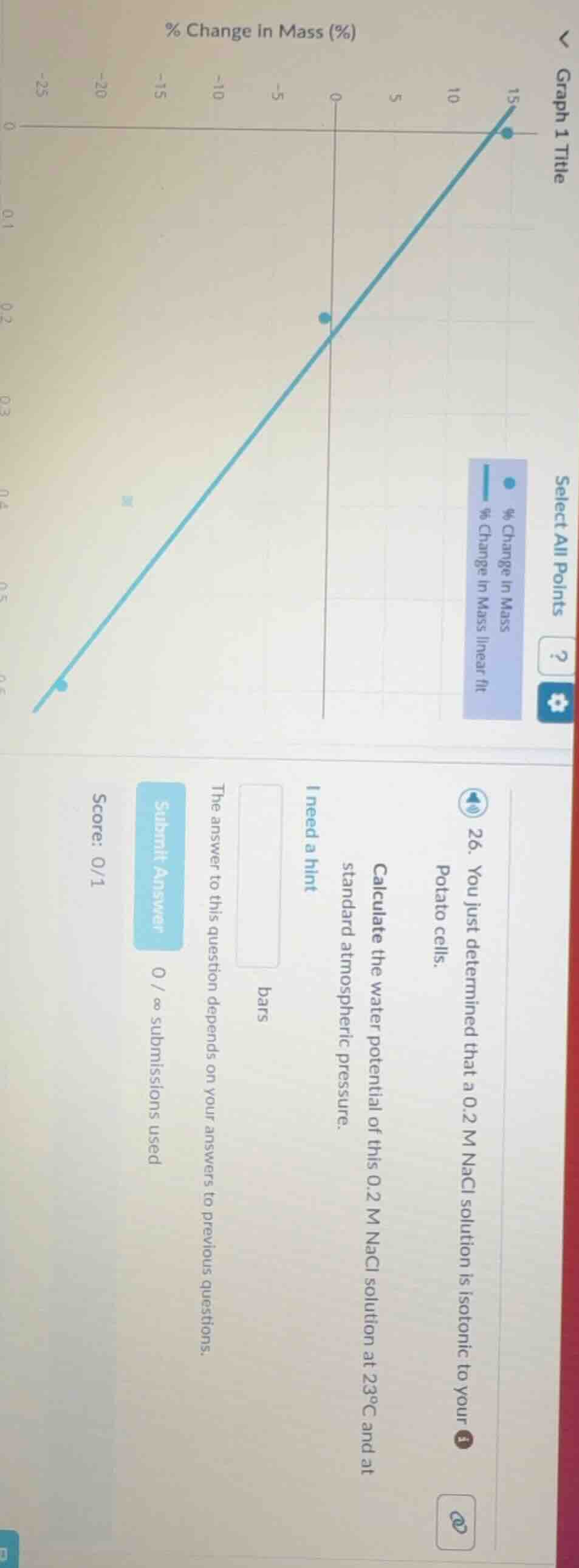 26. you just determined that a 0.2 m nacl solution is isotonic to your …