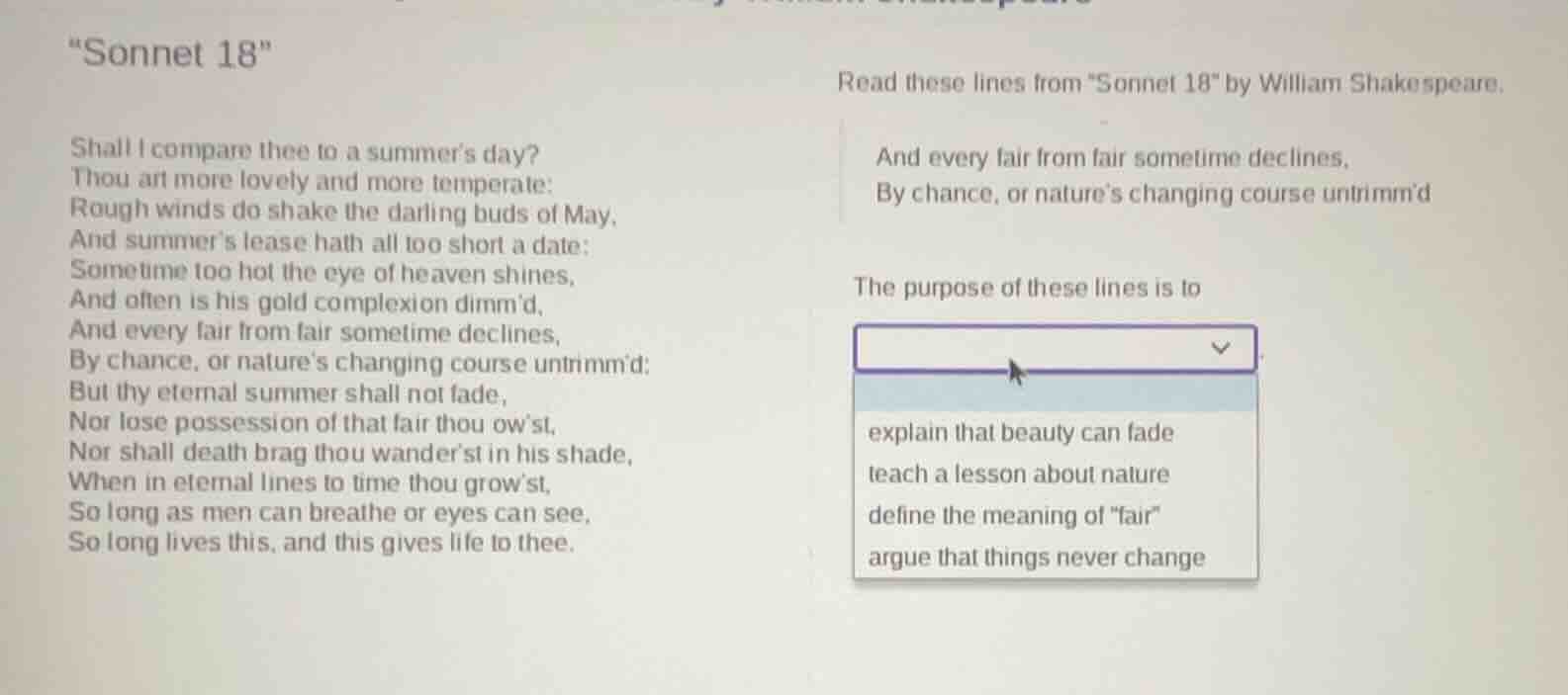 “sonnet 18” shall i compare thee to a summer’s day? thou art more lovel…