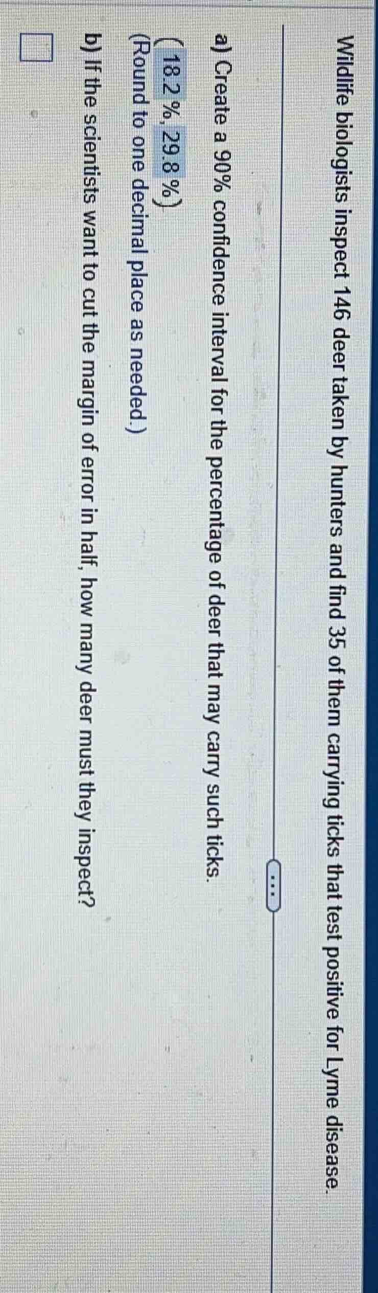 wildlife biologists inspect 146 deer taken by hunters and find 35 of th…