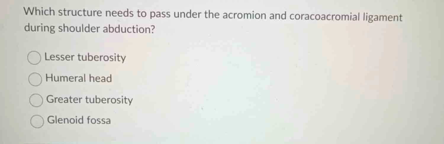 which structure needs to pass under the acromion and coracoacromial lig…
