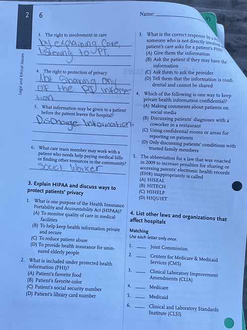 2 6 name 3. the right to involvement in care ______________________ 4. …