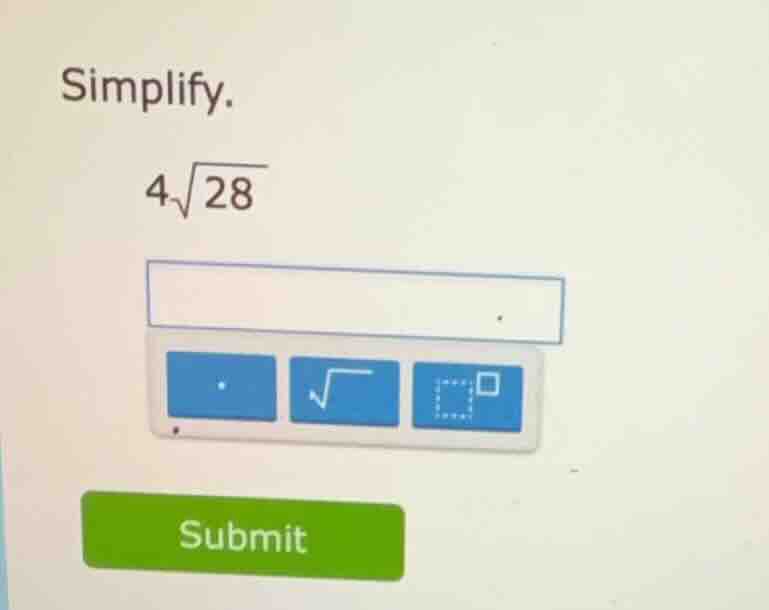 simplify. $4\\sqrt{28}$