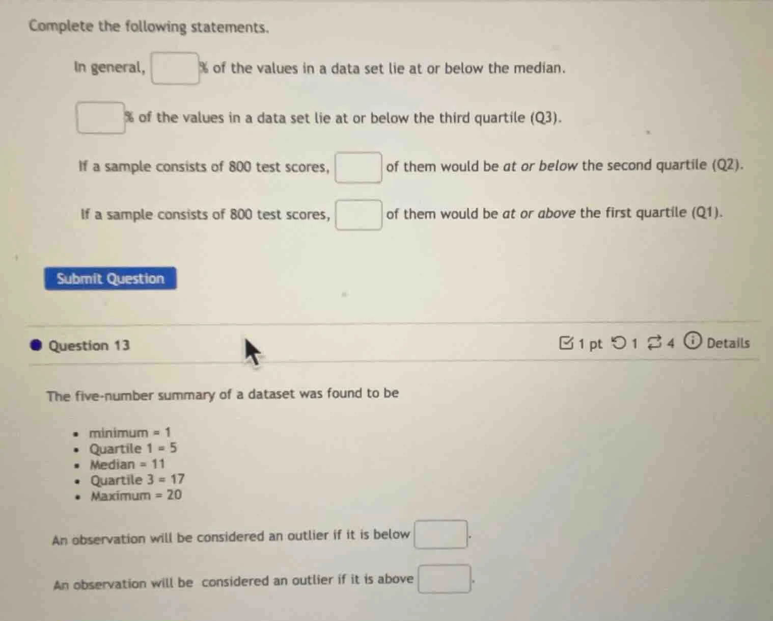 complete the following statements. in general, % of the values in a dat…